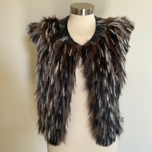 Sans Souci Faux Fur & Leather Vest (Size S)